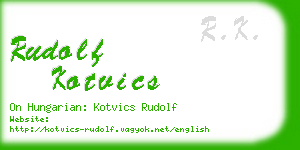 rudolf kotvics business card